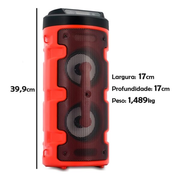 Caixa De Som Portátil Rádio Fm Bluetooth Usb Sd Microfone E Controle - Grasep - Imagem 2
