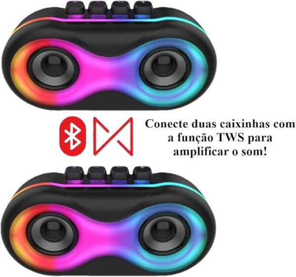 Caixa De Som Bluetooth Alto-falante Portátil Rgb USB Aux Sd KMS-6685 - Imagem 3