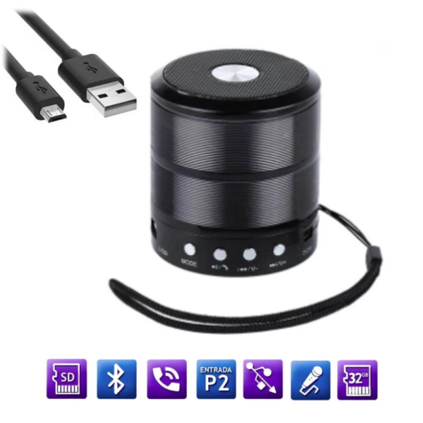 Mini Caixa Caixinha de Som Bluetooth Portatil WS-887 - Imagem 5