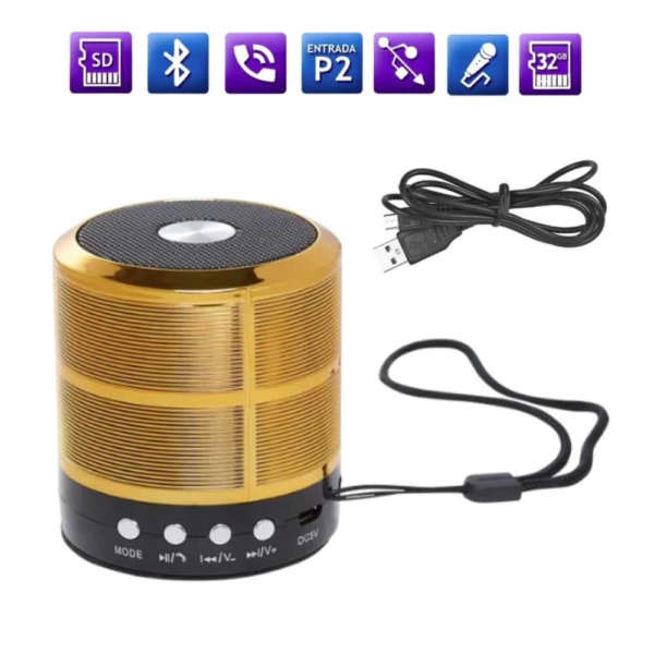 Mini Caixa Caixinha de Som Bluetooth Portatil WS-887 - Imagem 4