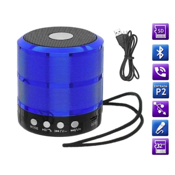 Mini Caixa Caixinha de Som Bluetooth Portatil WS-887 - Imagem 3