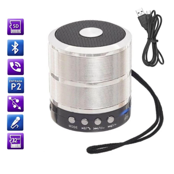 Mini Caixa Caixinha de Som Bluetooth Portatil WS-887