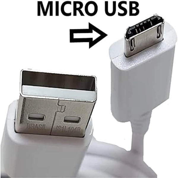 Carregador De Celular Compatível com Samsung Turbo V8 Branco / Preto - Imagem 6