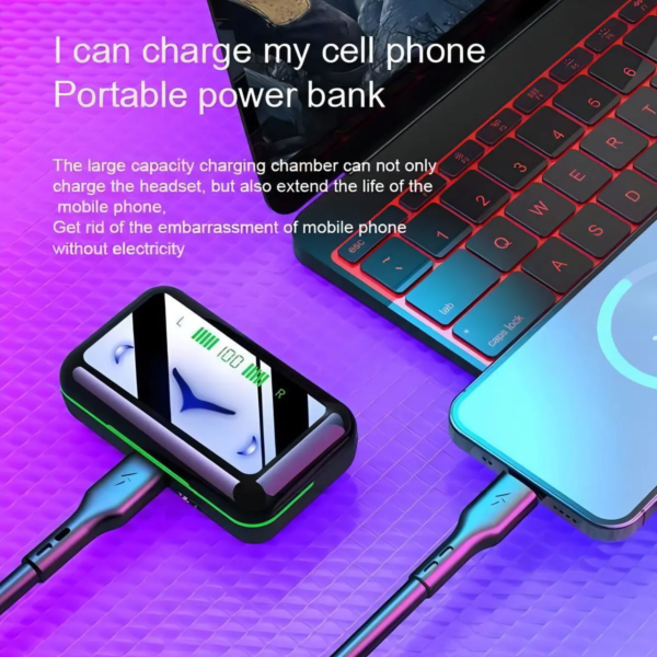 Fone sem Fio Bluetooth PowerBank LED Para Philco Hit Max - Imagem 3