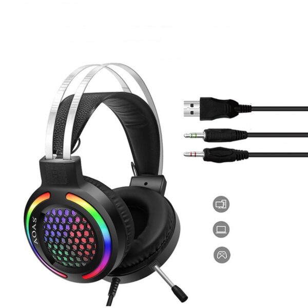 Fone Gamer Led Rgb Com Microfone Headset Pc Notebook - Imagem 9