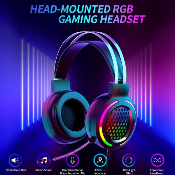 Fone Gamer Led Rgb Com Microfone Headset Pc Notebook