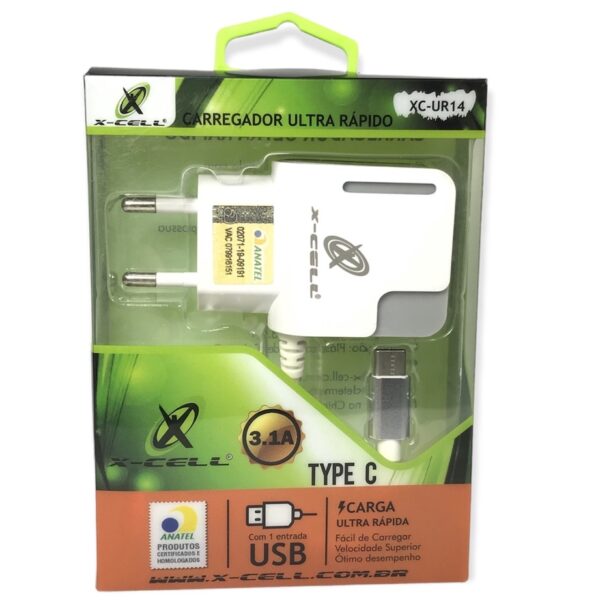 Carregador Celular Ultra Rápido 2 Usb 3.1A + Tipo C X-cell - Imagem 5