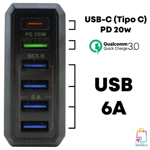 Carregador Celulares e Smartphones p/ viagens 5A sumexr c/ cabo USB - Imagem 2