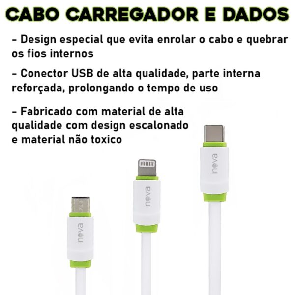 Cabo Carregador Micro Usb Celular V8 Turbo Reforçado Kd-305 - Imagem 5