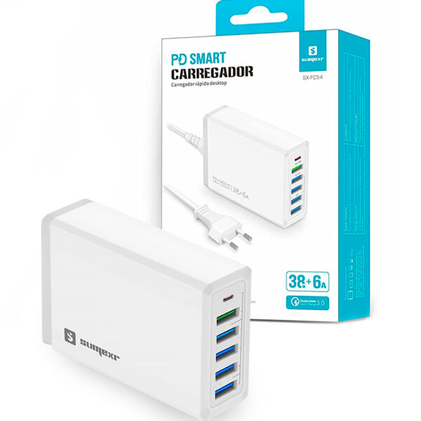 Carregador Celulares e Smartphones p/ viagens 5A sumexr c/ cabo USB