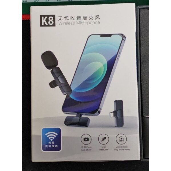 Microfone de Lapela Sem Fio K8