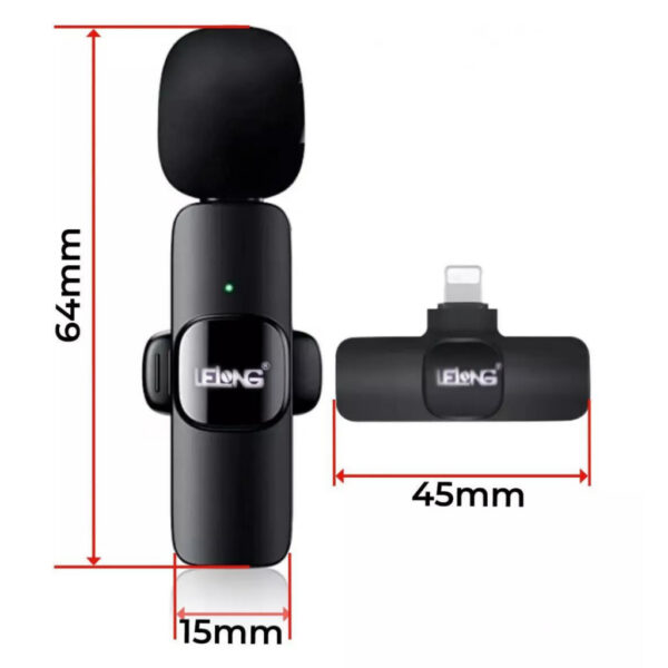 Microfone Lapela Wireless Sem Fio p/ iPhone Gravação - Imagem 8