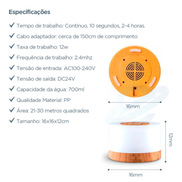 Aromatizador De Ambiente Elétrico 700ml Com Controle Remoto - Imagem 3