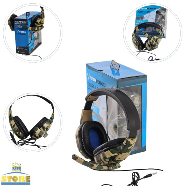 FONE GAMER PS4 XBOX PC HEADSET COM MICROFONE CAMUFLADO - Imagem 4