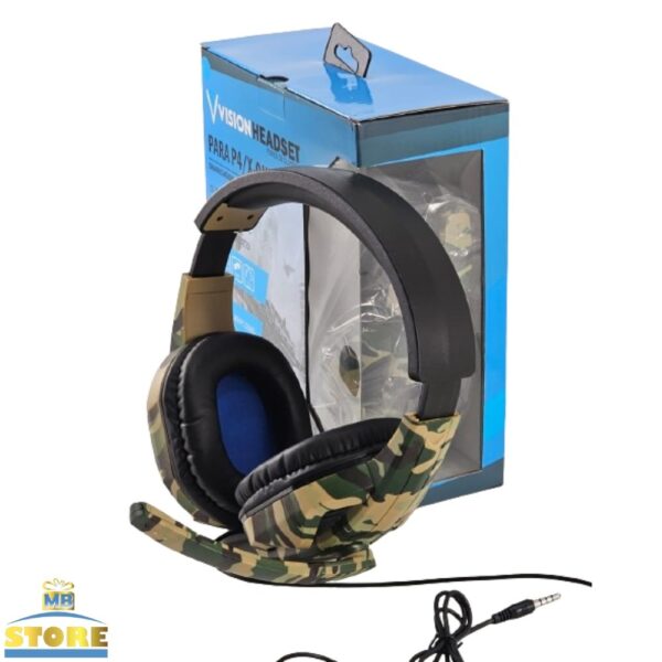 FONE GAMER PS4 XBOX PC HEADSET COM MICROFONE CAMUFLADO - Imagem 5
