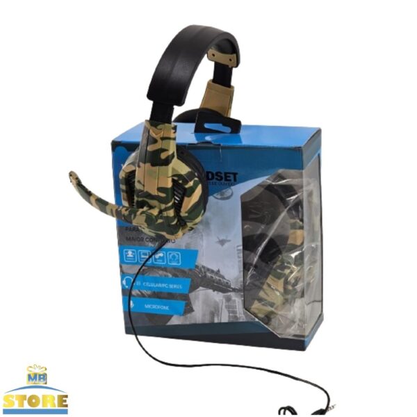 FONE GAMER PS4 XBOX PC HEADSET COM MICROFONE CAMUFLADO - Imagem 8