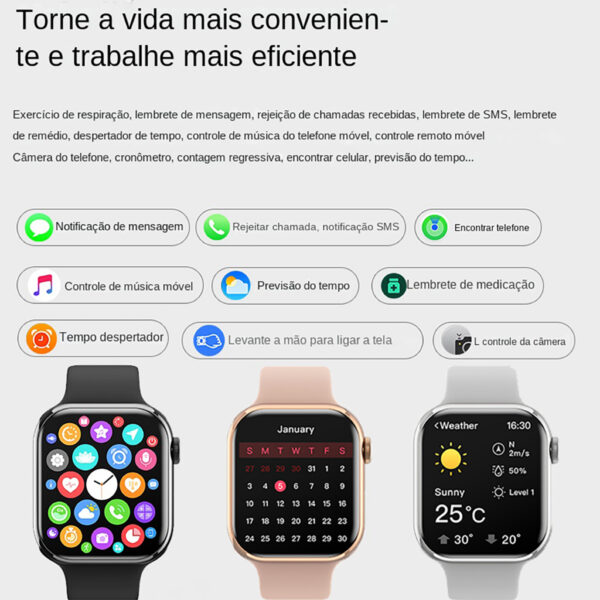 2024 Watch 9 PRO  Max 2  Relógio 9  Smart Watch  Temperatura Corporal - Imagem 3