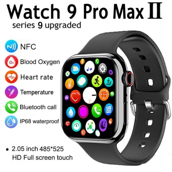 2024 Watch 9 PRO  Max 2  Relógio 9  Smart Watch  Temperatura Corporal