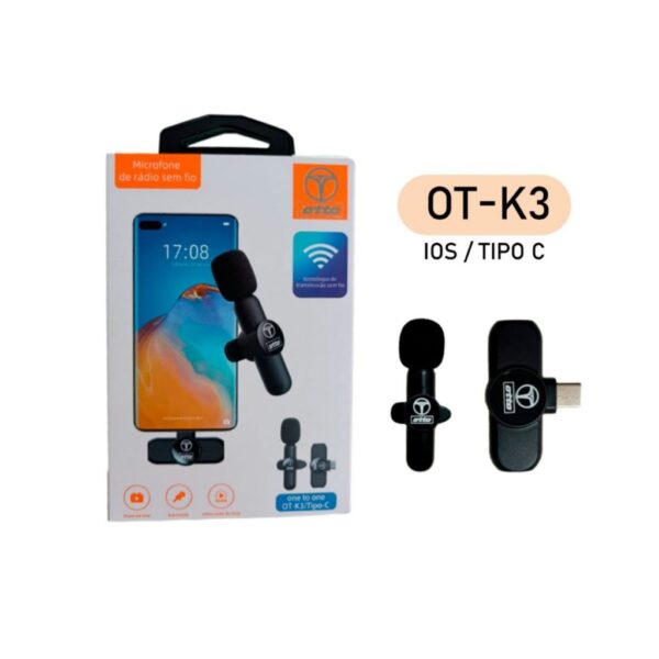 Microfone Lapela Sem Fio Profissional Antiruido Tipo C