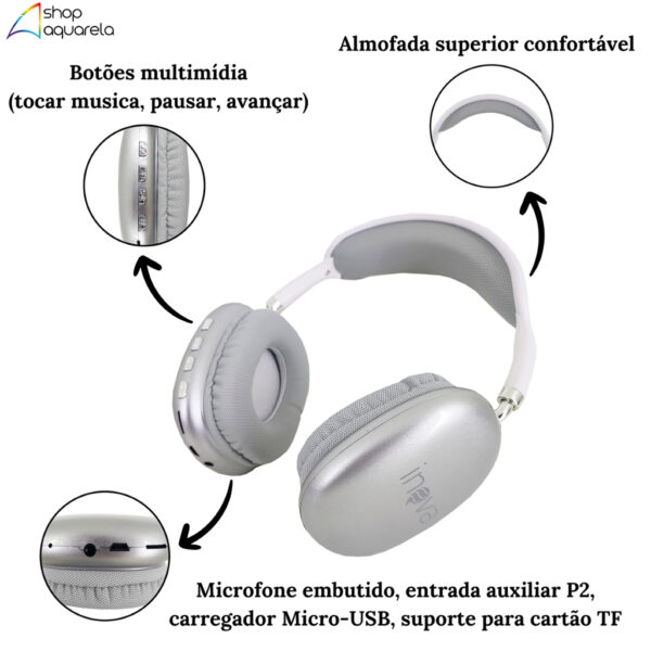 Fone de Ouvido Bluetooth Sem Fio Max Original Inova - Imagem 7