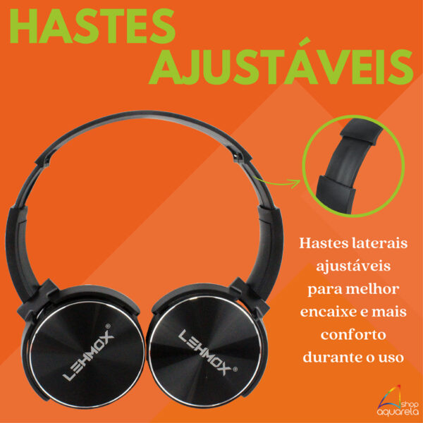 Fone de Ouvido Headset Bluetooth Stereo Sem Fio Wireless Original Lehmox - Imagem 8