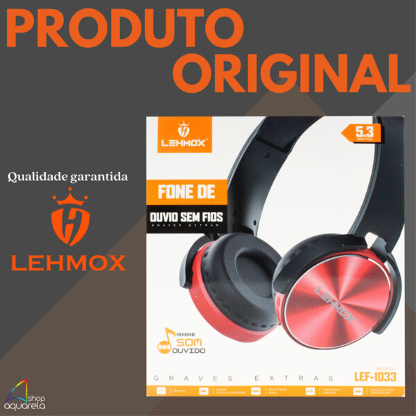 Fone de Ouvido Headset Bluetooth Stereo Sem Fio Wireless Original Lehmox