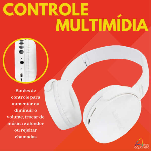 Fone de Ouvido Headset Bluetooth Stereo Sem Fio Wireless Original Lehmox - Imagem 9