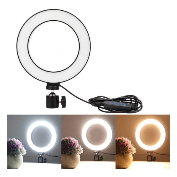 Ring Light de Mesa Blogueira Portátil Luminária De Led 6 Polegadas - Imagem 6