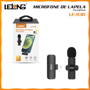 Microfone Lapela Wireless Sem Fio p/ iPhone Gravação