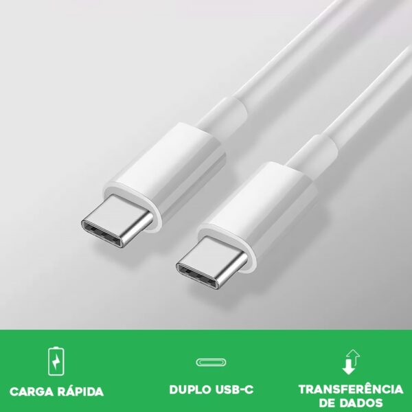 Cabo Turbo Carregador Tipo C Para Celulares S8 S9 S10 S20 Cor Branco - Imagem 8
