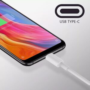 Cabo Turbo Carregador Tipo C Para Celulares S8 S9 S10 S20 Cor Branco