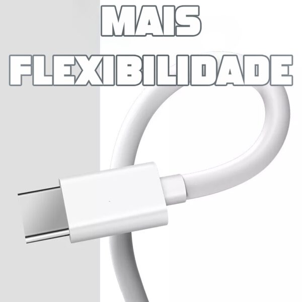 Cabo Turbo Carregador Tipo C Para Celulares S8 S9 S10 S20 Cor Branco - Imagem 5