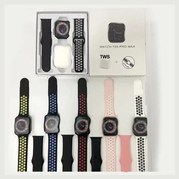 2023 T55 PRO MAX Smart Watch TWS Fone de ouvido TWS 2 em 1 - Imagem 3