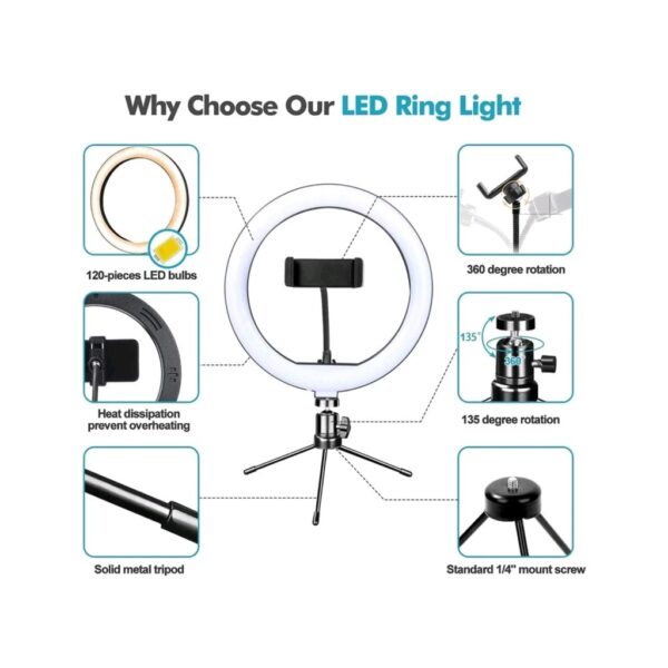 Ring Light 8 Polegadas 20cm com Tripé Mesa - Imagem 6