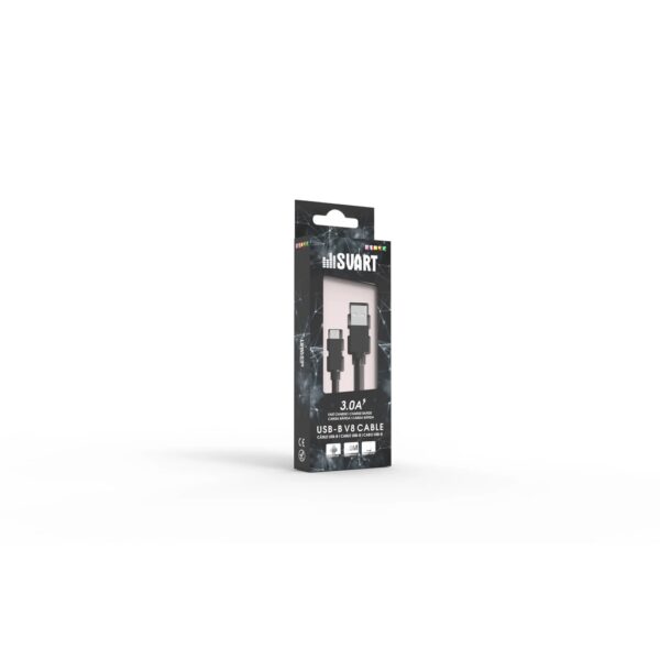 Cabo Carregador V8 Micro Usb B Para Celular Svart 2M Quick Charge Gamer Turbo - Imagem 2