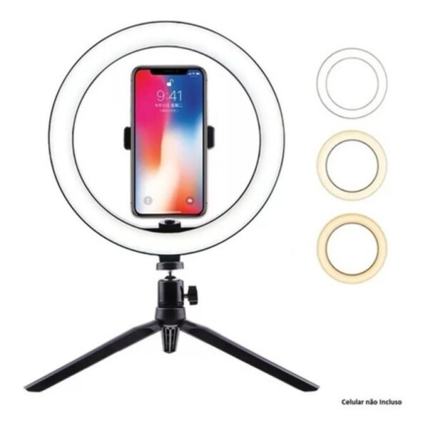 Ring Light 8 Polegadas 20cm com Tripé Mesa - Imagem 2