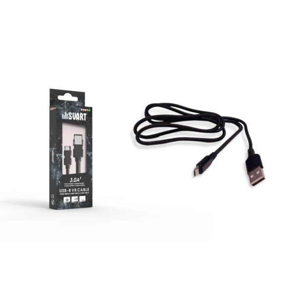 Cabo Carregador V8 Micro Usb B Para Celular Svart 2M Quick Charge Gamer Turbo