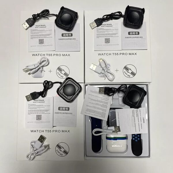 2023 T55 PRO MAX Smart Watch TWS Fone de ouvido TWS 2 em 1 - Imagem 4